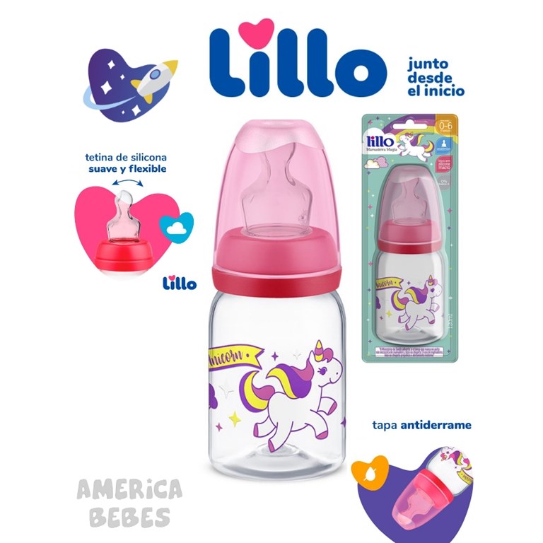 MAMADERA MAGIA 120 ML 0 A 6 MESES ROSA LILLO