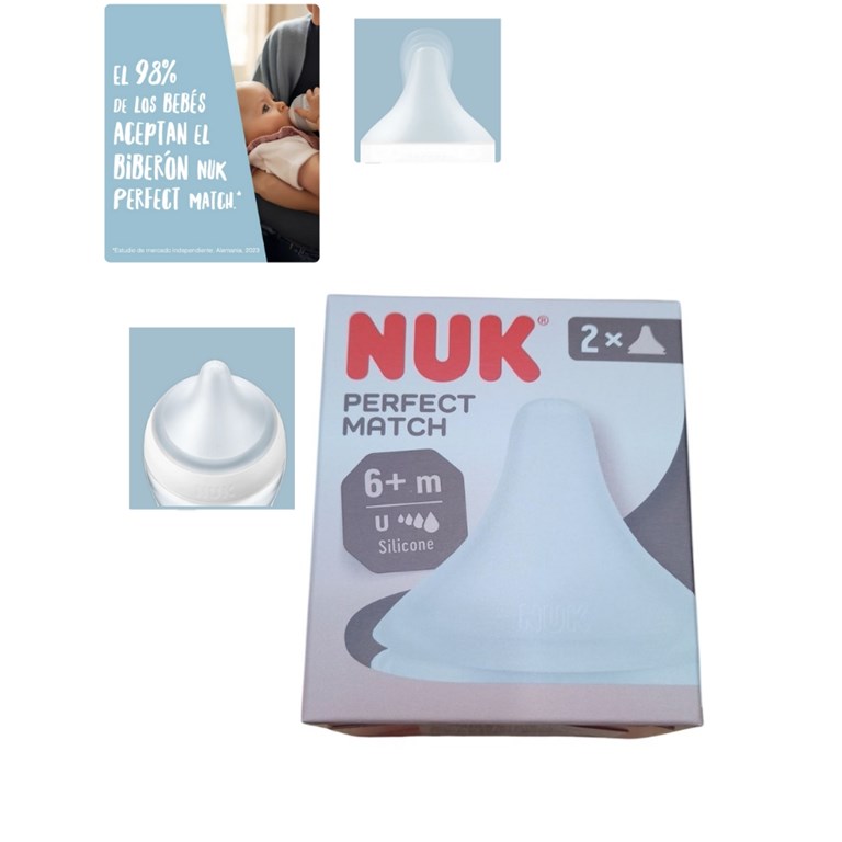 TETINA PERFECT MATCH SILICONA, CONTROLDE FLUJO 6+M. NUK