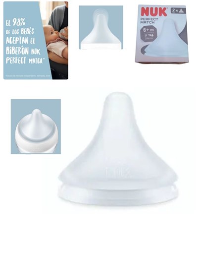 TETINA PERFECT MATCH SILICONA, CONTROLDE FLUJO  6+M. NUK