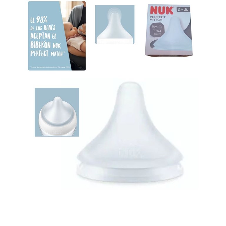 TETINA PERFECT MATCH SILICONA, CONTROLDE FLUJO 6+M. NUK