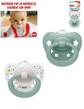 PROMO 35% OFF SET CHUPETES X2 CELESTE SILICONA SIGNATURE 0-6 NUK