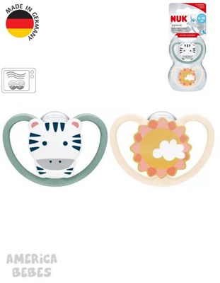PROMO 25% OFF Set X 2 Chupetes Space 6-18 meses Cebra/Sol Nuk
