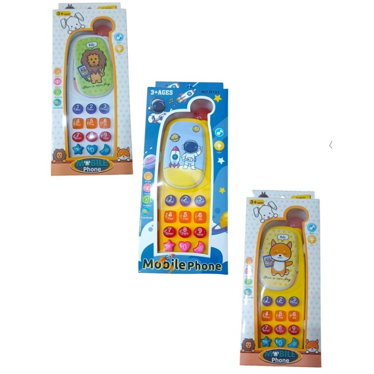 B151 CELULAR INFANTIL ASTRONAUTA CON LUZ Y SONIDO EN CAJA.