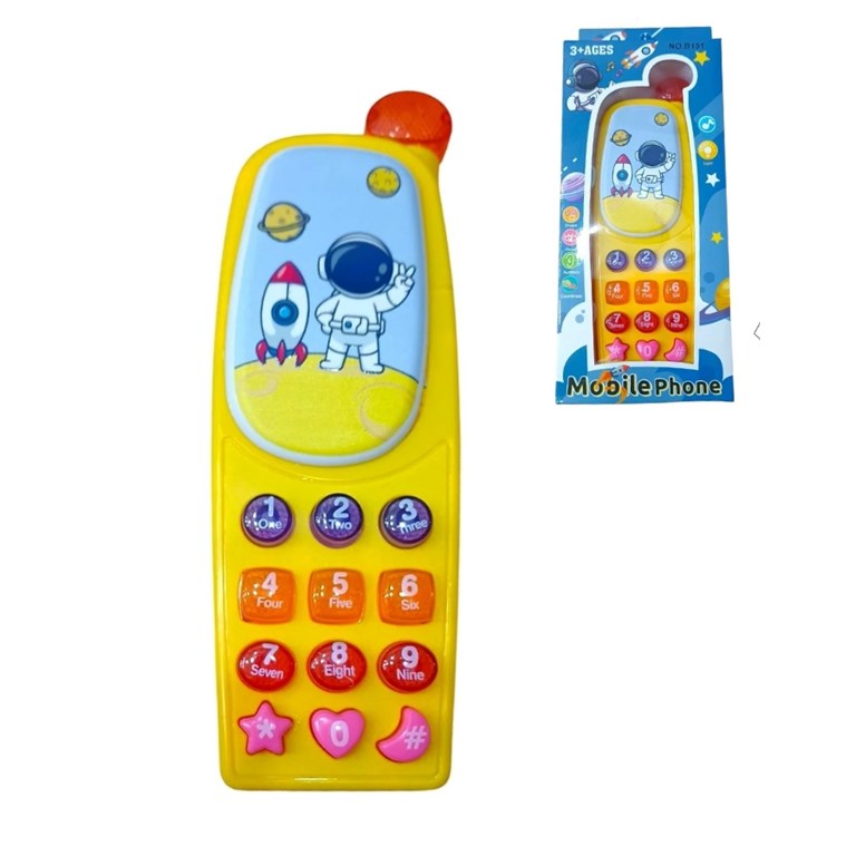 B151 CELULAR INFANTIL ASTRONAUTA CON LUZ Y SONIDO EN CAJA.