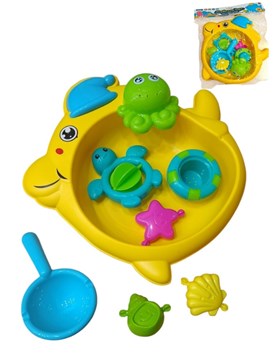 KS-32 SET DE BAÑO FORMA PEZ CON ACCESORIOS EN BOLSA PVC