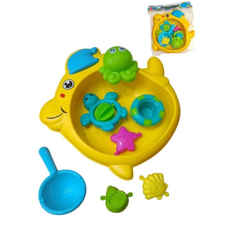 KS-32 SET DE BAÑO FORMA PEZ CON ACCESORIOS EN BOLSA PVC