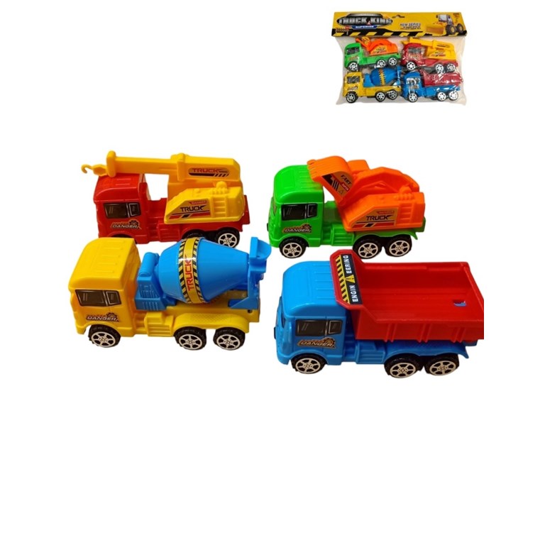 553-40 CAMION DE CONSTRUCCION X 4 EN BOLSA PVC