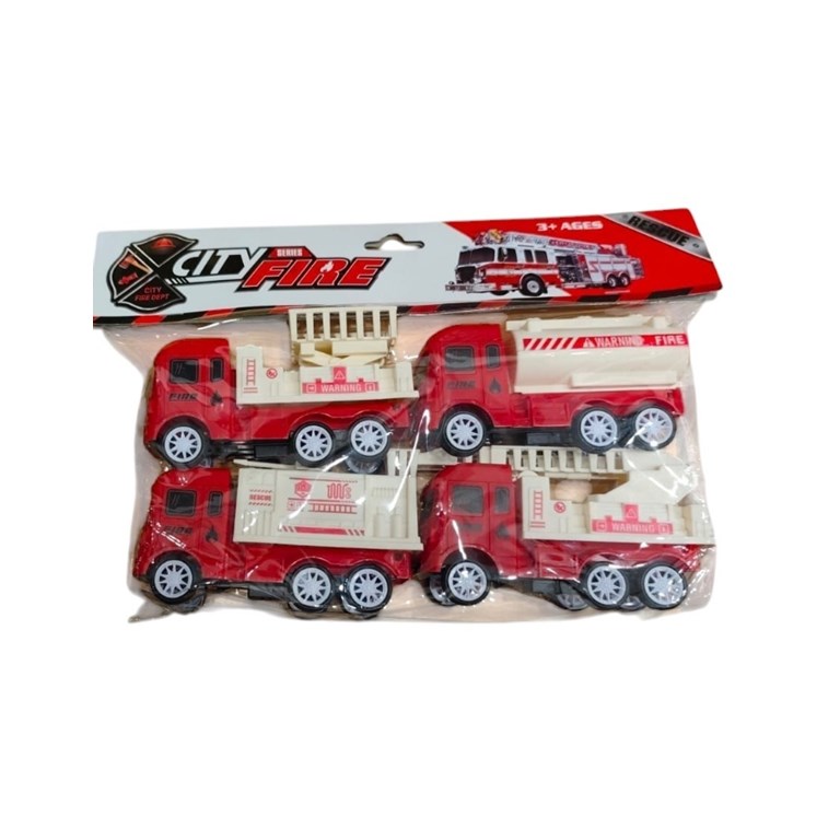553-40 CAMION BOMBERO X 4 EN BOLSA PVC