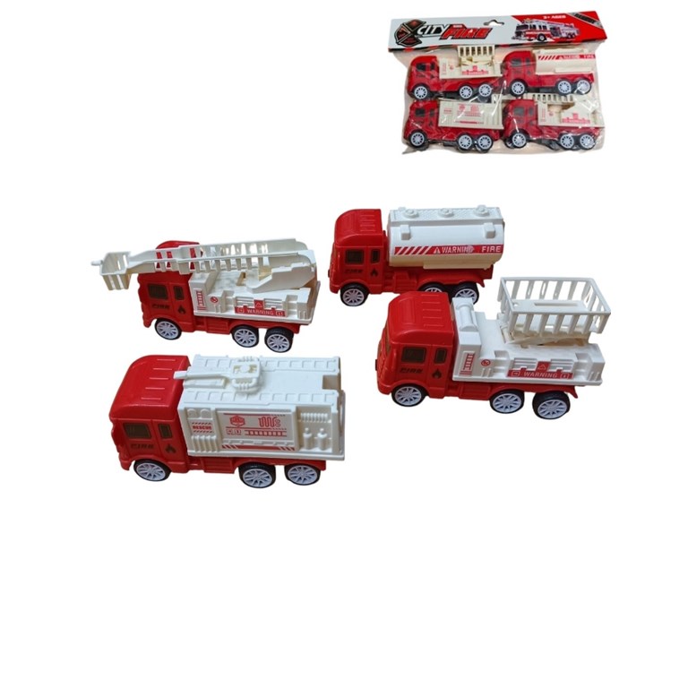 553-40 CAMION BOMBERO X 4 EN BOLSA PVC