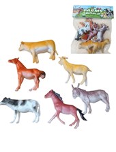 666b-2 ANIMALES DE GRANJA X 6 PZS EN BOLSA PVC