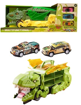 866-304 PISTA LANZADORA FORMA DINOSAURIO CON 6 AUTOS EN CAJA