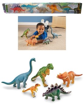 C966-2 DINOSAURIOS X 5 EN CAJA TRANSPARENTE