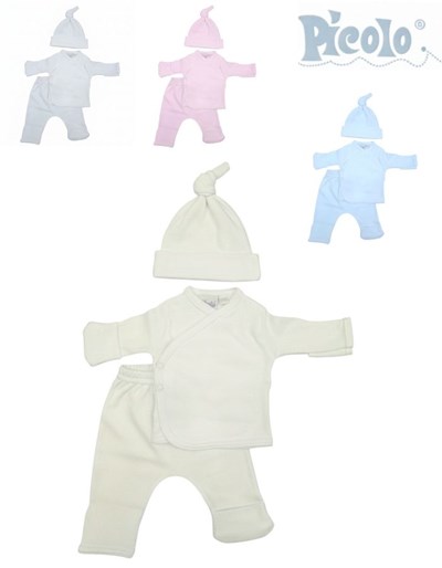CONJUNTO 3 PIEZAS PREMATURO BATITA PANTALON CON GUANTE GORRITO PICCOLO