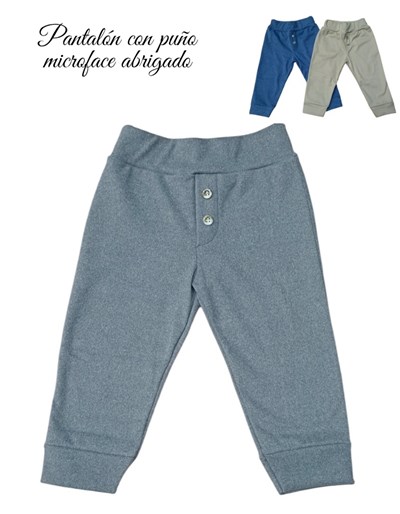 Pantalón algodon con puño y botones. Colores surtidos. Picolo