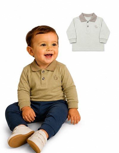 Chomb amanga larga de interlock para bebe. Piccolo