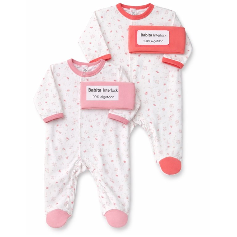 ENETRITO CON PIE DE INTERLOCK ESTAMPADO PARA BEBA. PICOLO