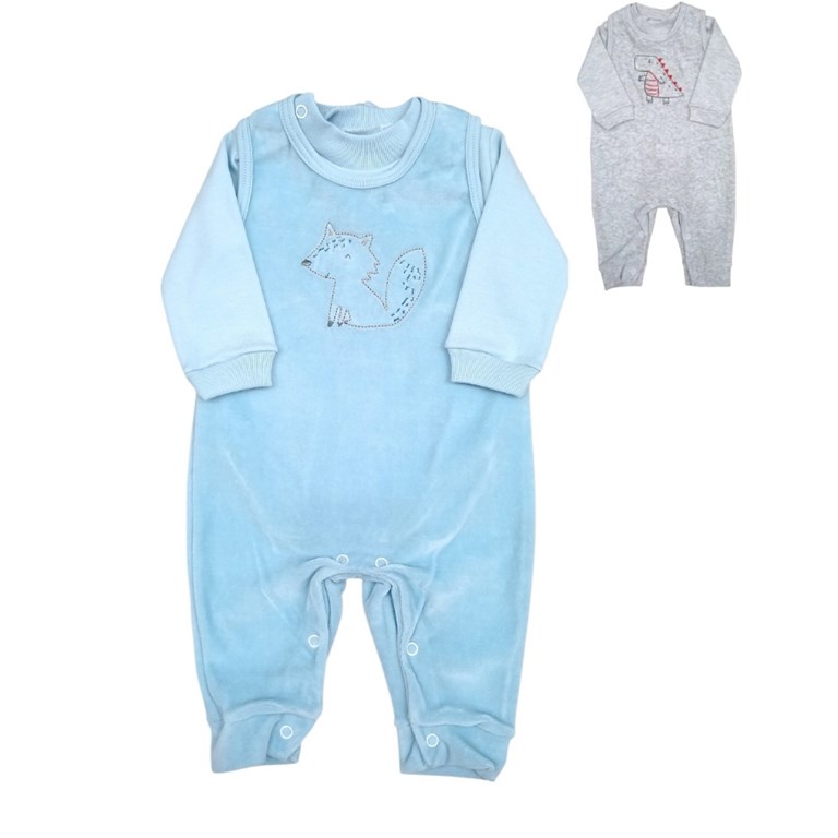 CONJUNTO JARDINERO Y BODY DE PLUSH PARA BEBE. PICOLO