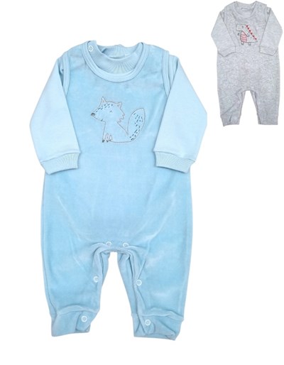 CONJUNTO JARDINERO Y BODY DE PLUSH PARA BEBE. PICOLO