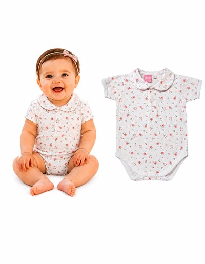 BODY MANGA CORTA ESTAMPADO, CUELLO BABY. PICOLO