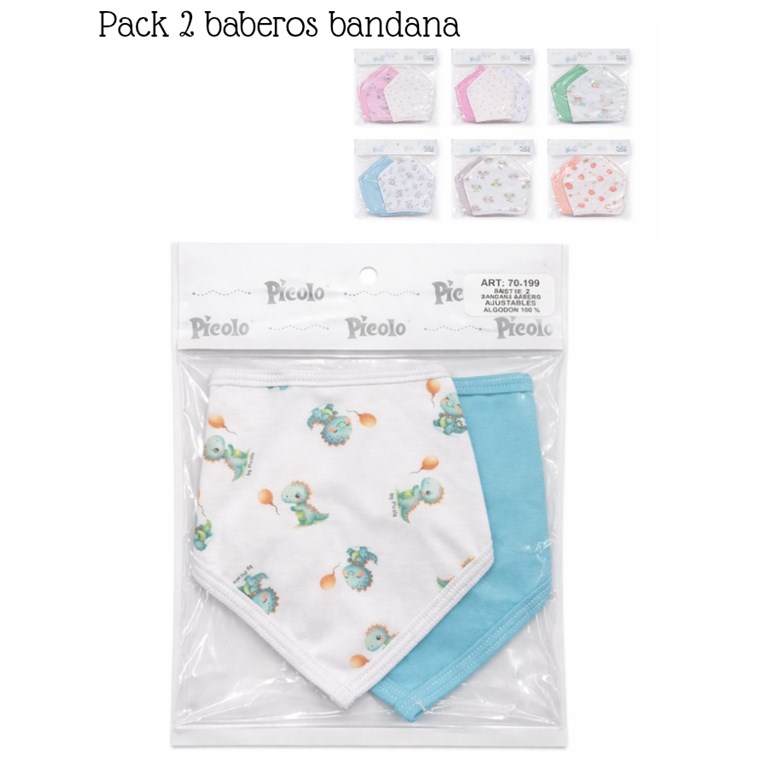 set de 2 babero bandanas. Jersey. Picolo