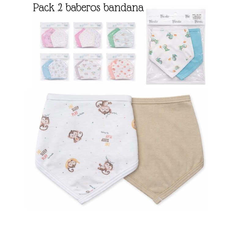 set de 2 babero bandanas. Jersey. Picolo