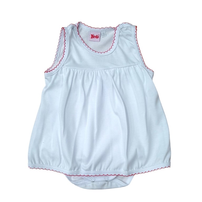 BODY VESTIDO PARA BEBA SIN MANGA Y PICOT. PICOLO