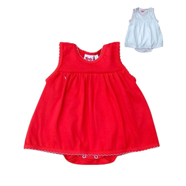 BODY VESTIDO PARA BEBA SIN MANGA Y PICOT. PICOLO