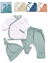 Set de 3 piezas conjunro batita y pantalon con guante y gorro piccolo