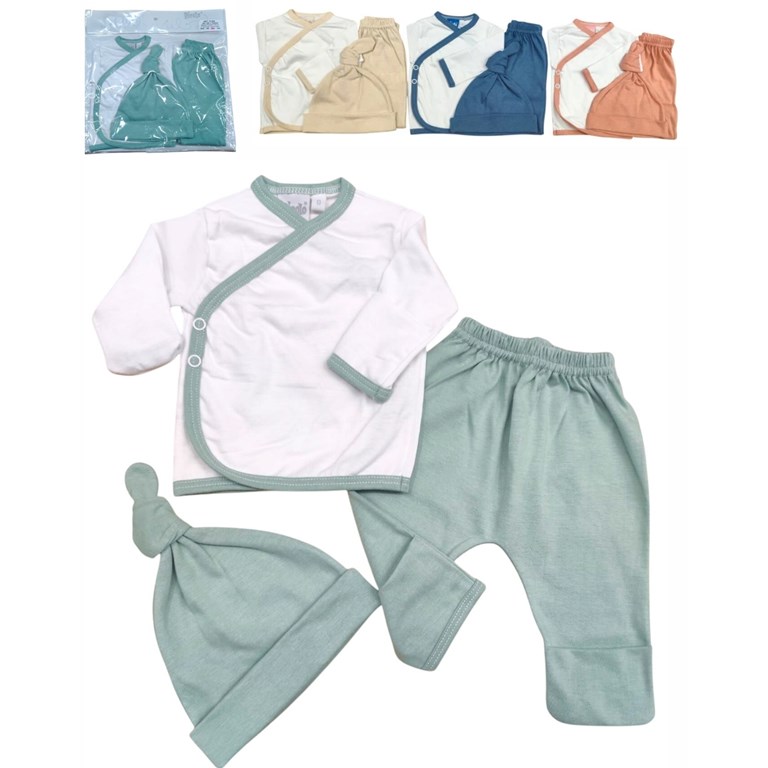 Set de 3 piezas conjunro batita y pantalon con guante y gorro piccolo