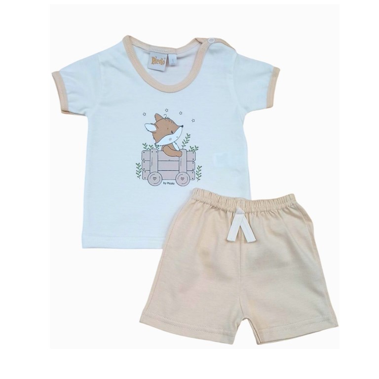 conjunto remera con short  estampa zorro. Picolo