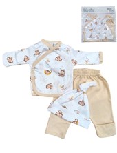 Conjunto de 3 piezas para bebes con batita ,pantalon con guante y gorro piccolo