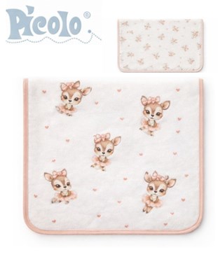 MANTILLA DOBLE PARA BEBA INTERLOCK ESTAMPADO. PICOLO