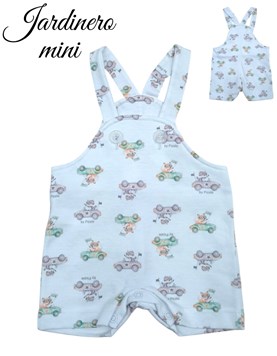 Jardinero pañalero de bebe estampado autitos.Piccolo