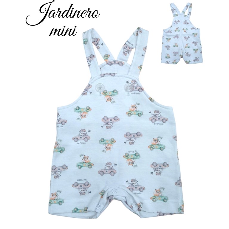 Jardinero pañalero de bebe estampado autitos.Piccolo