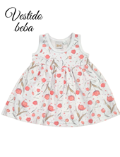 Vestido sin mangas estampa tulipanes.Piccolo