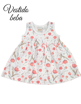 Vestido sin mangas estampa tulipanes.Piccolo
