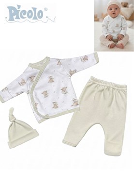 Conjunto 3u Batita y pantalon c/ guante gorro. Picolo