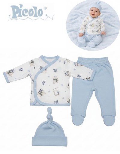 Conjunto  3u Batita y pantalon c/ guante gorro. Picolo