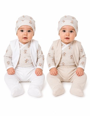 Set 4u chaleco pantalon body abto y gorro. Picolo