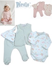Set 4u chaleco pantalon body abto y gorro. interlock y plush. Picolo