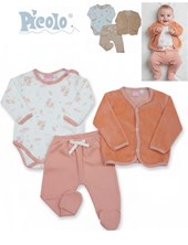Conj 3u body pantalon - saquito, interlock y plush. Picolo