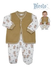 Enterito con chaleco interlock estamp y plush. Picolo