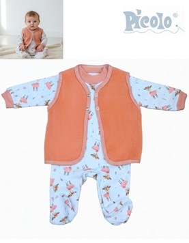 Enterito con chaleco. interlock y plush. Picolo