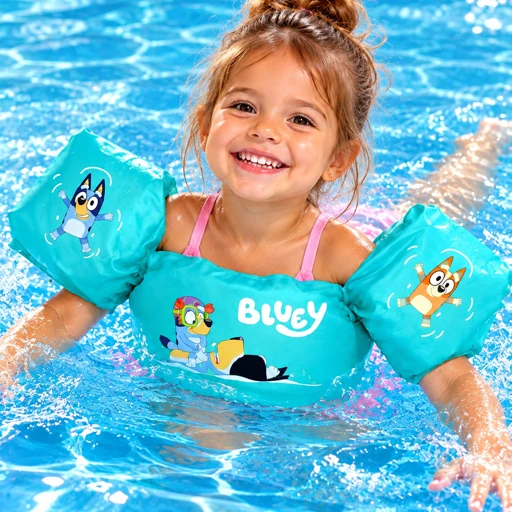 CHALECO DE NATACION + BRAZALETES BLUEY PAW PATROL. PRIORI