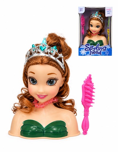 JU0165 CABEZA DE PEINADO DE PRINCESA CON ACCESORIOS. PRIORI