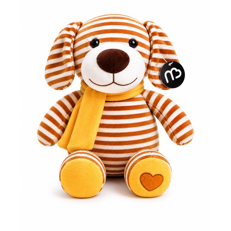 PELUCHE RAYADO C/BUFANDA 28CM OSO BEIGE. PRIORI