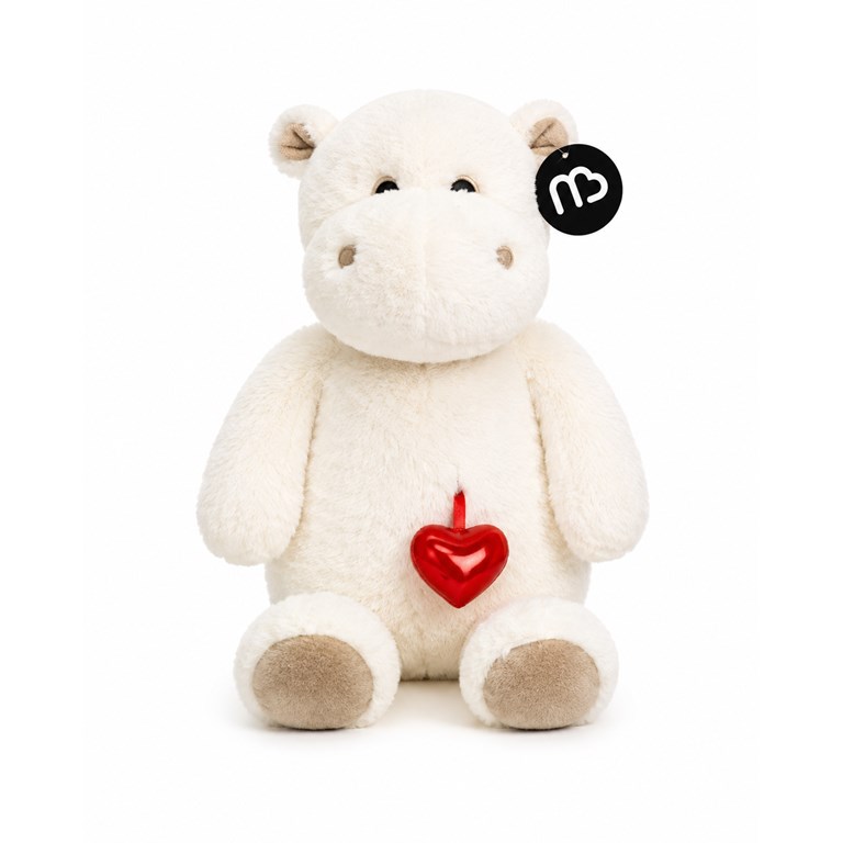 PELUCHE 27CM VACA CORAZON NATURAL. PRIORI