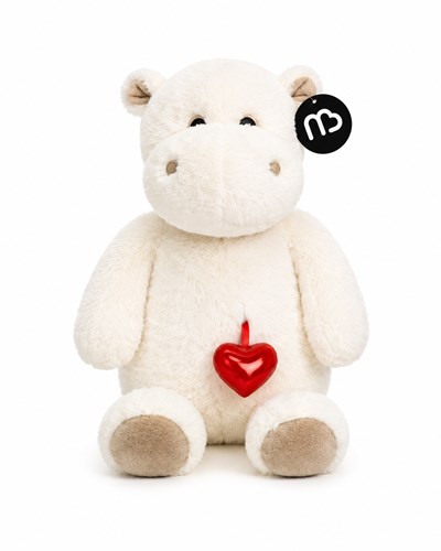 PELUCHE 27CM VACA CORAZON NATURAL. PRIORI