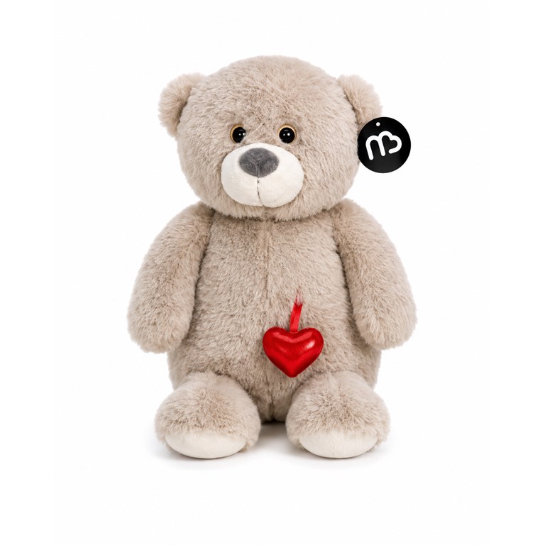PELUCHE 27CM OSO CORAZON BEIGE. PRIORI