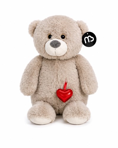 PELUCHE 27CM OSO CORAZON BEIGE. PRIORI